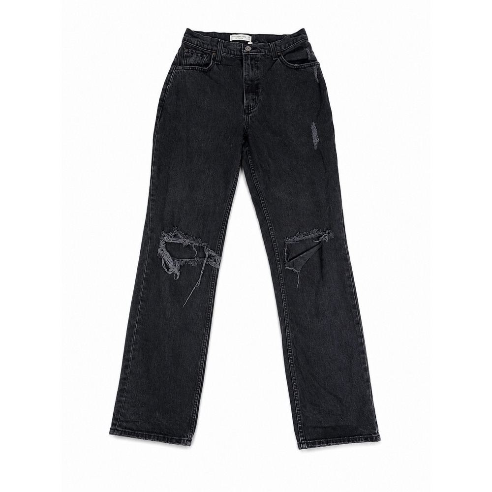 Abercrombie & Fitch The 90s Straight Ultra High Rise Jeans 27/4 Black Curve Love